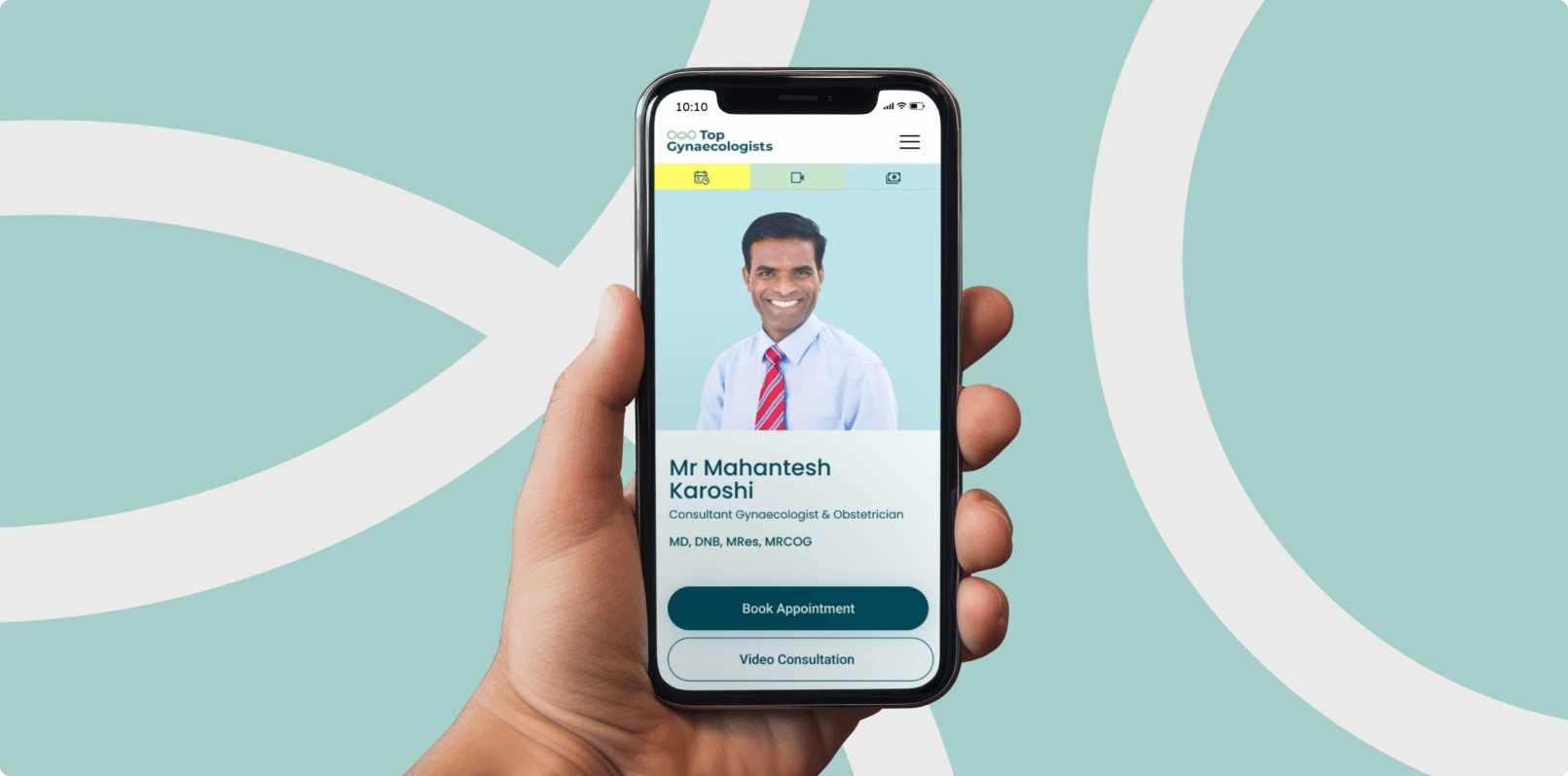 Top Gynacologist website book appointment mobile view