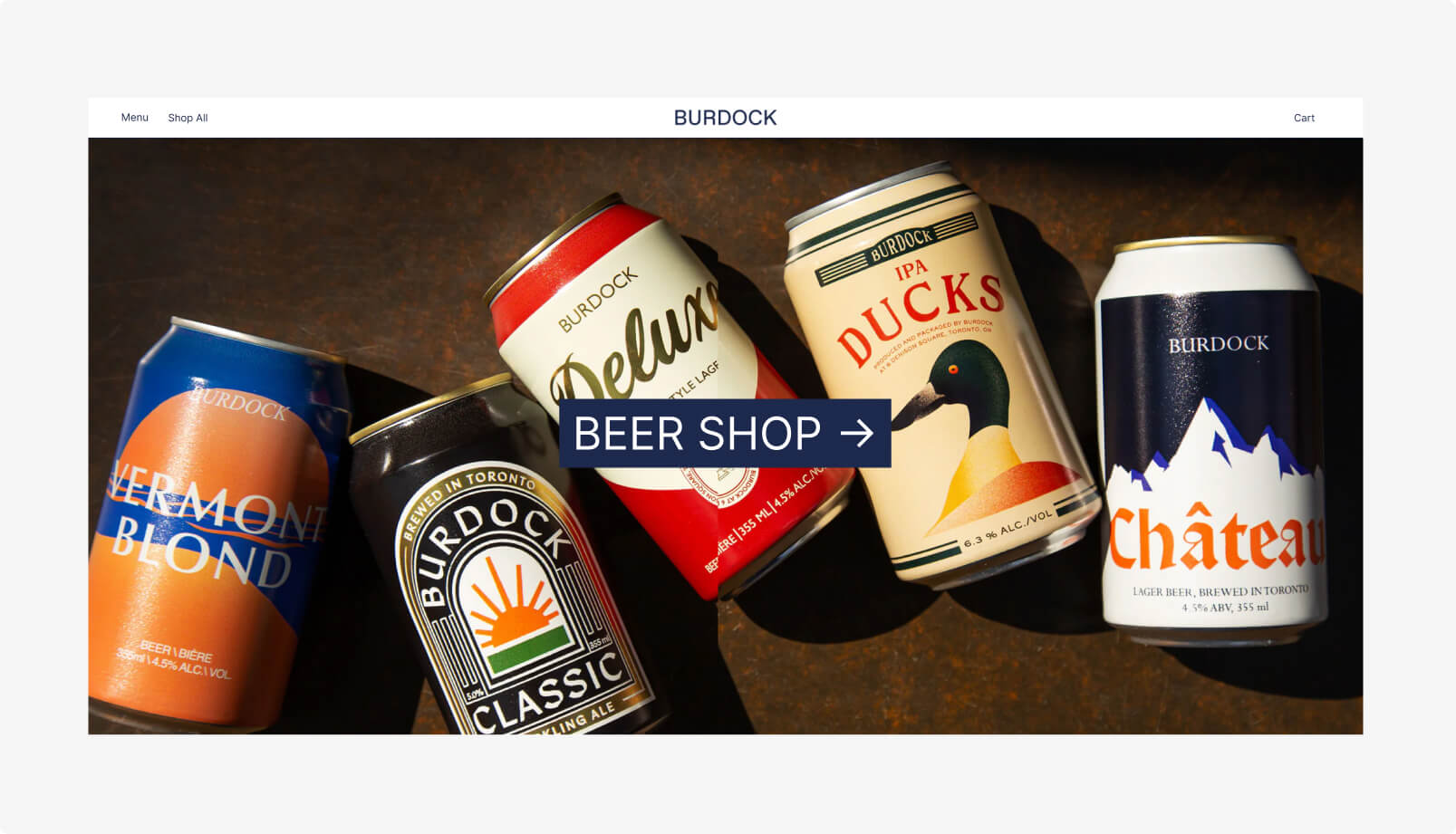 Burdock beer cans