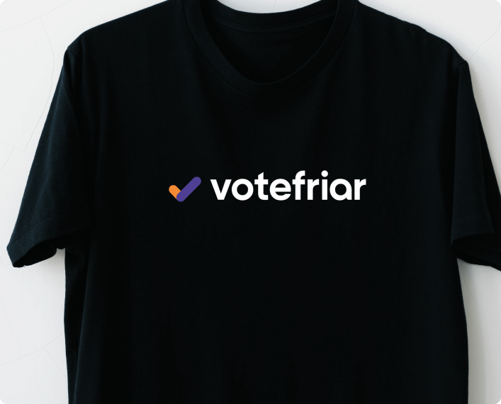 Votefriar branded tshirt.