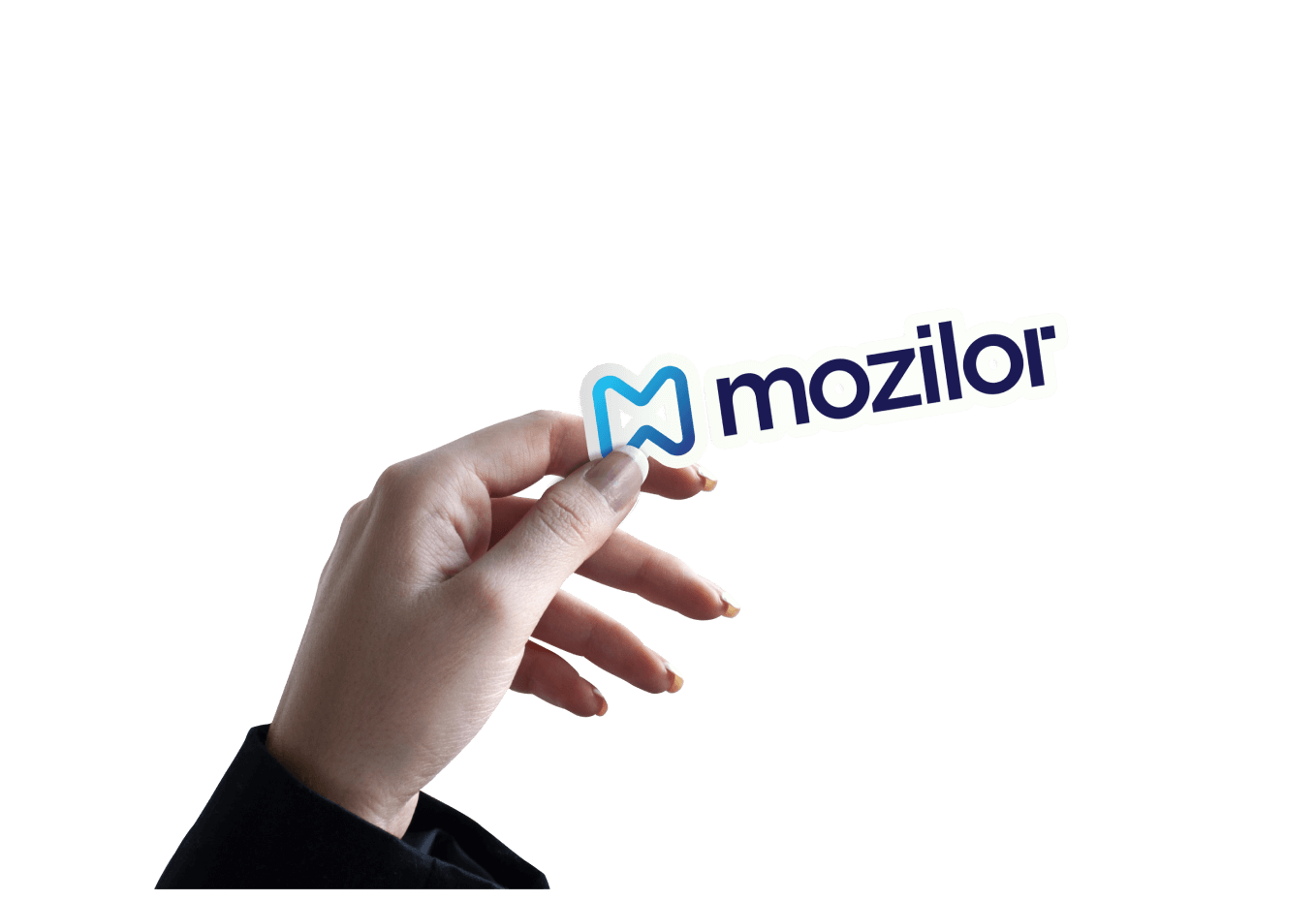 Mozilor logo with hand